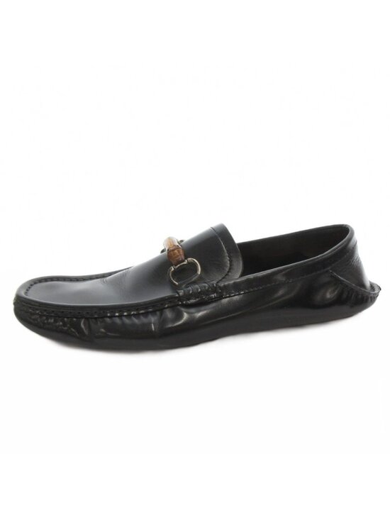 Gucci Bamboo Loafers Slip On Shoes Leather 8.5 Black main image 7